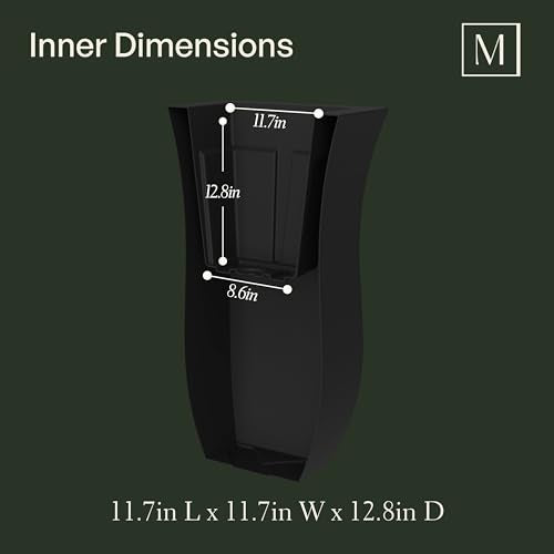 Mayne Valencia 30in Tall Planter - Neptune Blue - 16in x 16in x 30in - with Removable Plug, Polyethylene (5874-NB) - color: Neptune Blue