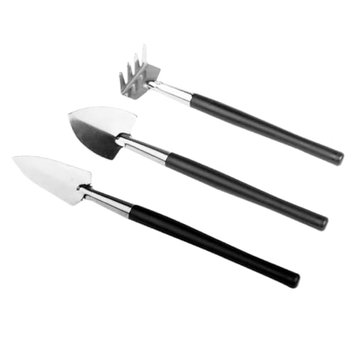 Mini Gardening Tool Set, Stainless Steel Shovel Rake Spade Kit Premium Potted Succulent Flower Care Pack of 3 (3pcs) - color: 3pcs