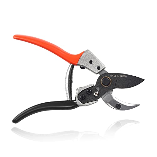 TONMA 8" Anvil Pruning Shears, Made in Japan, Heavy Duty Garden Shears TP-4 - style: Anvil Pruning Shears (Orange)