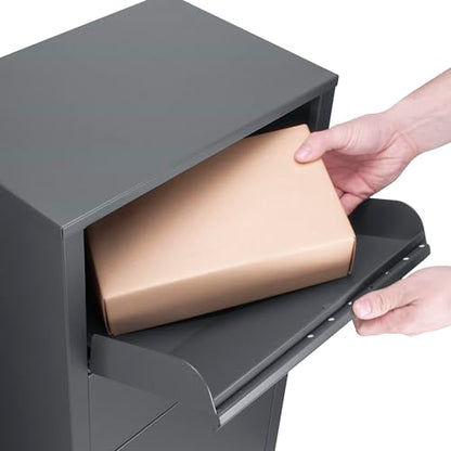 Gray Locking Parcel Drop Box for Porch, Storage Shed - color: Gray