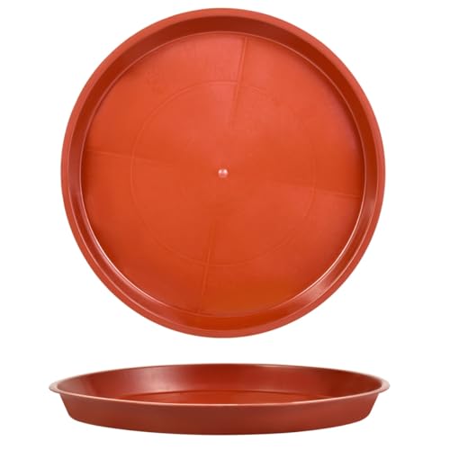 Kichwit 13.5 Inch (12 Inch Base) Plant Saucer, 4 Pack Round Plastic Plant Trays for Indoor & Outdoor, Brown - color: Brown, size: 13.5" (4 Pack)