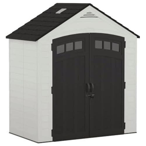Suncast 7' x 4' Vista Vertical Storage Shed, with Floor, Double Doors