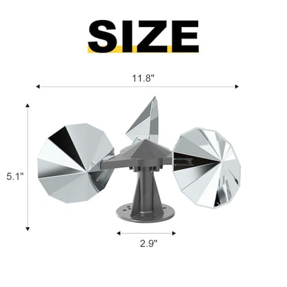 OFFO 2 Pack Bird Reflector, Reflective Pinwheel Wind Spinner, 5.1 Inch