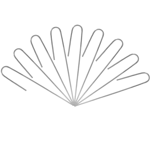 Silver Irrigation Drip Tubing Staples, 100 Pack, J Shape, 5 Inch