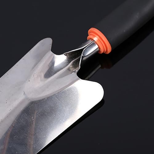 Garden Tool Shovel for Digging Gardening Trowel for Lawn Planting Stainless Steel Spade Rubber Handle Anti Slippery - color: Silver Rubber Handle