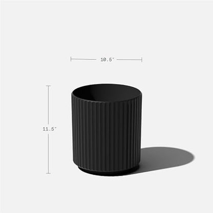 Veradek Demi Series Planter - Large Round Outdoor Planter - color: Black, size: 12 inch - 2 Pack