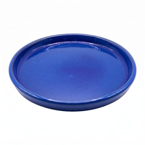 Ceramic Plant Saucer, 11.4 inch, Falling Blue - color: Falling Blue