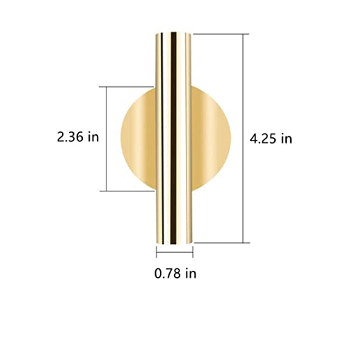 2 Pcs Gold Wall Decor, Plant Wall Vase Metal Tube Decoration Holder Used to Display Dried Flowers, Faux Flowers, Fake Flowers, Also Suitable for Gravestone Memorial Decoration (Round Gold) - color: Round Gold