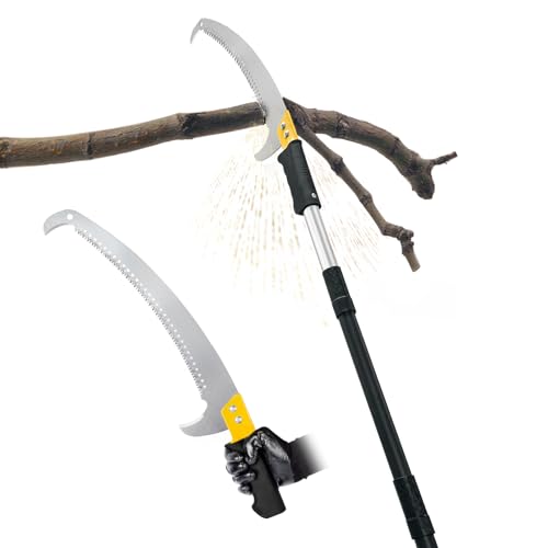 11FT Pole Saw with Adjustable Length for Tree Trimming Lightweight Manual Pruning Saw with Long Extension Branch Cutter - size: 11FT