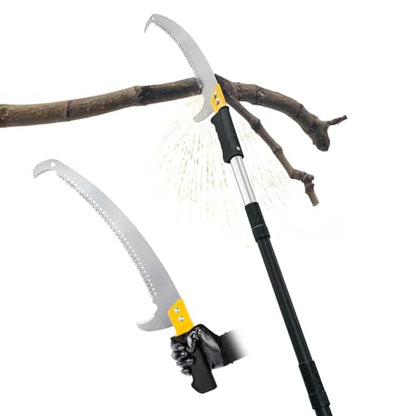 11FT Pole Saw with Adjustable Length for Tree Trimming Lightweight Manual Pruning Saw with Long Extension Branch Cutter - size: 11FT