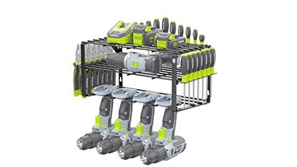 WORKPRO 150LBS Power Tool Organizer, Wall Mounted Drill Storage Rack
