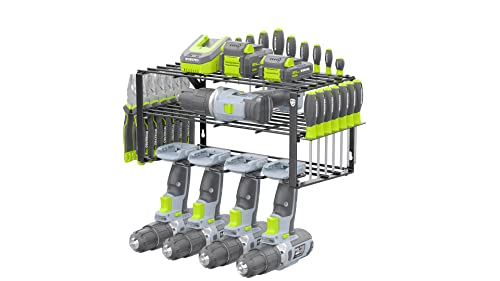 WORKPRO 150LBS Power Tool Organizer, Wall Mounted Drill Storage Rack
