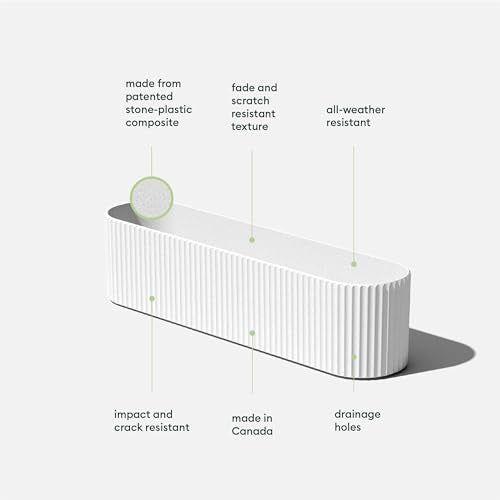 Veradek Demi Series Window Box Planter - Round Outdoor Planter - color: White, size: 36 inch - 2 Pack