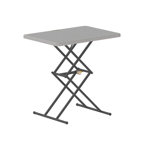 FanttikOutdoor Small Folding Table Quick Adjust 3 Heights, TV Tray, Dining - color: Grey