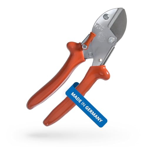 Original LÖWE 5 Professional Anvil Pruning Shears 5.107 with Stainless and Non-Stick Coated Steel Blade - Handy and Lightweight Pruning Shears Ideal for Cutting Apple Trees, Pear Trees & Orchard Work - style: Inward curved handle