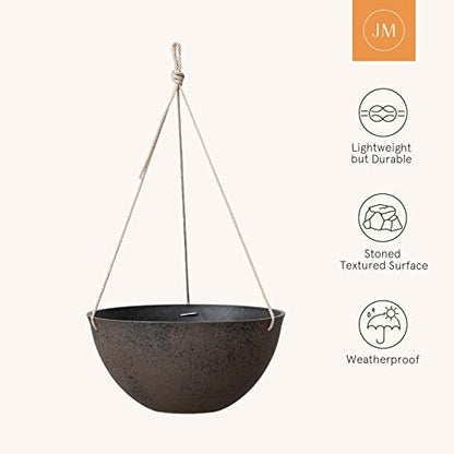 LA JOLIE MUSE Hanging Planter Baskets for Outdoor Plants, Set of 2, 13 Inch - color: New Iron Color