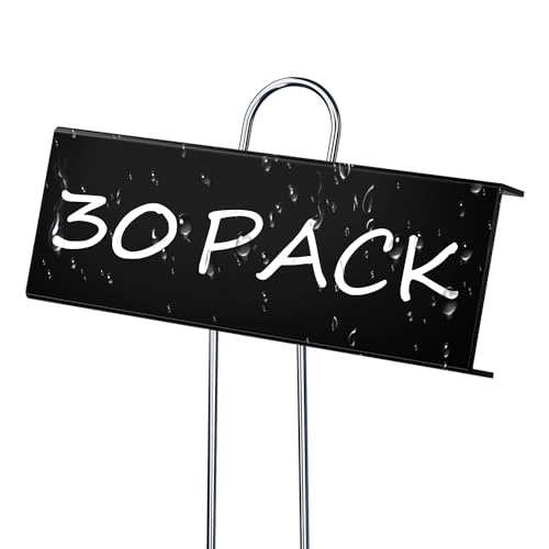 30 Pack Metal Plant Labels for Outdoor Garden Waterproof Plant Markers, Labels Garden Markers for Seedlings Herbs Vegetable Greenhouse Gifts with Pen - Black - color: Black 30-pack