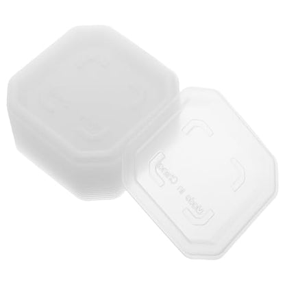 SUPVOX 30pcs Square Plant Saucers for Indoor Outdoor Use, 3-inch Thick Plastic Water Trays with Semi- Design, Flower Pot Drip Trays Suitable for Small Planters and Succulents