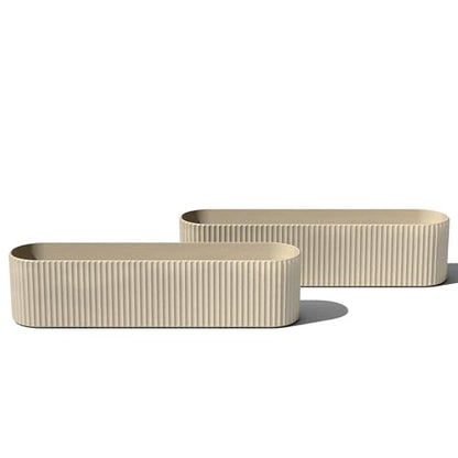 Veradek Demi Series Window Box Planter - Round Outdoor Planter - color: Sand, size: 36 inch - 2 Pack