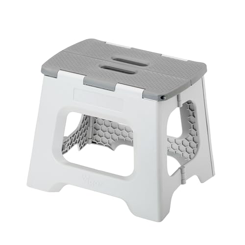 Vigar Compact Foldable Step Stool, 10-1/2-Inch, Gray - color: Gray, size: 10-1/2-Inches