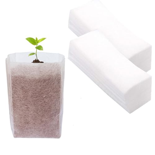 gardtree 3/8 Gallon 300PCS 7×7.8 Inch Breathable Plant Grow Bags - Non-Woven Plant Nursery Bags for Seed Starting, Indoor/Outdoor Vegetables, Herbs & Flowers | Easy Transplant, Space Saving - color: White, size: 7"x7.87"/300PCS