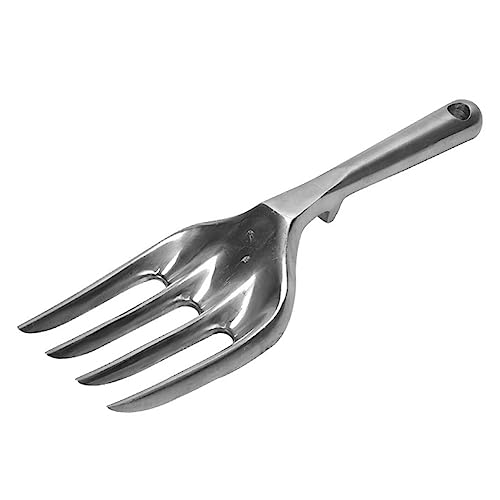 lasenersm 1 Piece Garden Fork Aluminum Alloy Hand Weeder Fork Tool Garden Hand Fork Gardening Hand Fork Hand Weed Fork Lawn Fork Garden Planter Tool for Yard Lawn and Farm, Silver