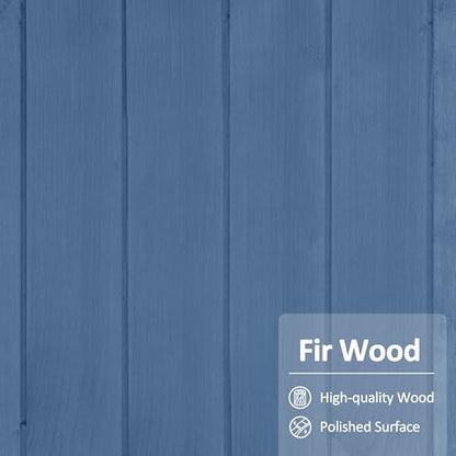 MCombo Small Outdoor Storage Cabinet, Wood Shed with Shelf 0985 (Blue) - color: Blue