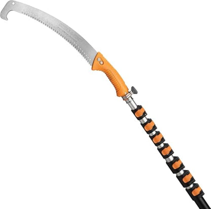 5-30 ft Telescopic Manual Pole Saw for Tree Trimming & Pruning - size: 30 feet