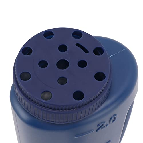Handheld Fertilizer Spreader, Crop Spreading Salt Sowing Pot Hand Held Grass Seed Spreader Weed and Feed Spreader for Seeds, Fertilizer, Salt, Adjustable Hole Size (Blue)