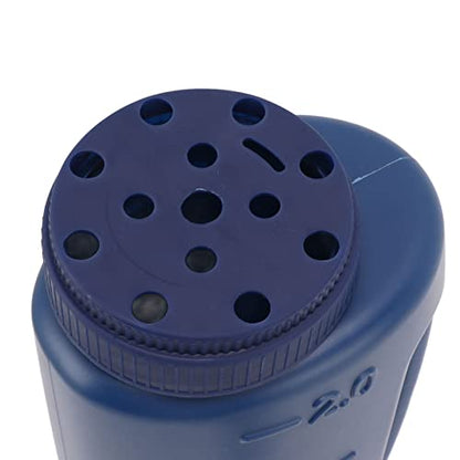 Handheld Fertilizer Spreader, Crop Spreading Salt Sowing Pot Hand Held Grass Seed Spreader Weed and Feed Spreader for Seeds, Fertilizer, Salt, Adjustable Hole Size (Blue)
