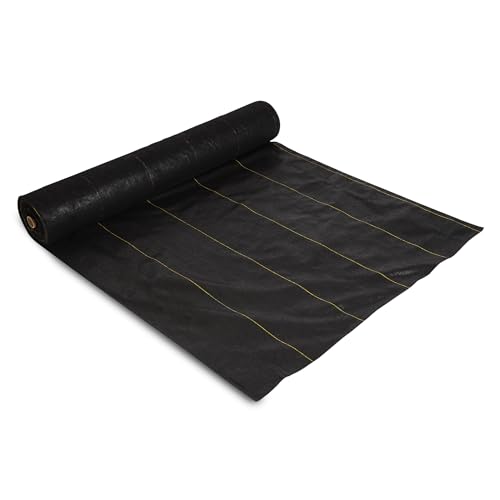 Dewitt Pro-5 Weed Barrier Fabric 5 oz, 5 x 250 Feet – Heavy-Duty Woven Landscape Ground Cover Mat for Raised Garden Bed, Greenhouse Gardening, Outdoor Landscaping, and Commercial Planting - size: 1 Pack, style: 5' x 250'
