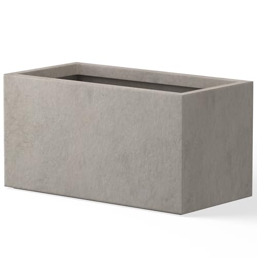 Kante Rectangular Weathered Concrete Planter 23" L 12" H Home & Outdoor - color: Weathered Concrete, size: 23.2"x12"x11.8"