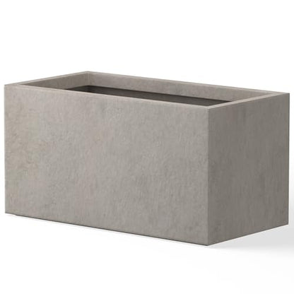 Kante Rectangular Weathered Concrete Planter 23" L 12" H Home & Outdoor - color: Weathered Concrete, size: 23.2"x12"x11.8"