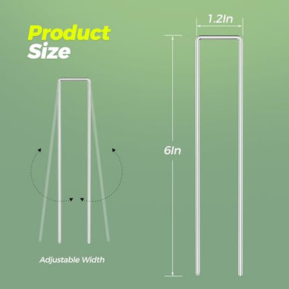 Verdeluxe 25 Pack Garden Staples,6 Inch 11 Gauge Galvanized Garden Stakes - size: 6inch/25pcs