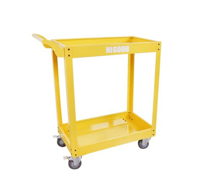Heavy Duty Service Utility Cart,2 Shelf Steel, 800-Pound Capacity, 35.6 x 18.1x38-Inch Yellow - color: Yellow