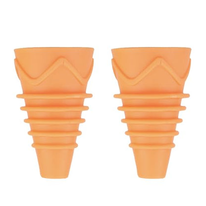BUGEZE USA Fruit Fly Trap Indoor Gnat Trap Reusable Bottle Top Catcher for Kitchen, Plants, Drain, Flies and Gnats Control, Orange Funnel Trap for Fruit Insects Bait Compatible for Home Use [2 Pack]