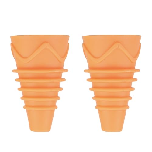 BUGEZE USA Fruit Fly Trap Indoor Gnat Trap Reusable Bottle Top Catcher for Kitchen, Plants, Drain, Flies and Gnats Control, Orange Funnel Trap for Fruit Insects Bait Compatible for Home Use [2 Pack]