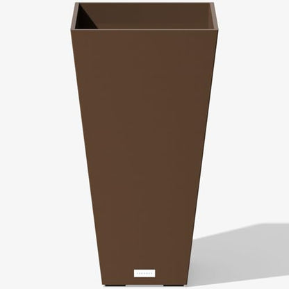 Veradek Pure Series Taper Planter - Tall Tapered Outdoor Planter with Shelf - color: Espresso, size: 26 inch - 1 pack