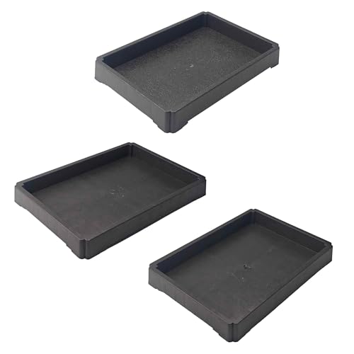 3PCS 6 7 9 Inch Black Plant Saucer Tray, Heavy Duty Resin Flower Pot Drip Tray, Water Catcher for Indoor Outdoor Planters and Seed Starting - size: 6 7 9 Inch