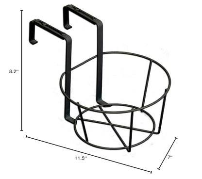 Panacea 89049 Ring Over The Deck Adjustable Flower Pot Holder, Black, 8-Inch