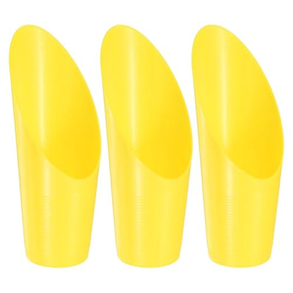 M METERXITY 3-Pack Bonsai Soil Scoops, Plastic Garden Soil Scoops Bucket Shovel Potting Scoopers for Transplanting/Flower Planting/Plant Succulent, Colorful Small Gardening Tools [Yellow] - color: Yellow