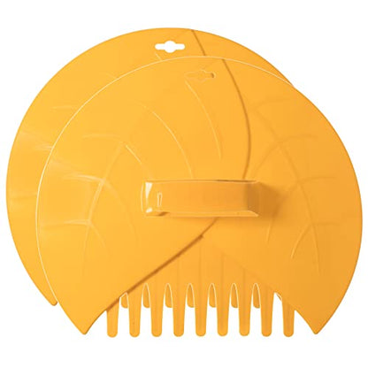 Gardenised Pair of Leaf Scoops Plastic Hand Rake for Yard Cleanup, Yellow - style: Yellow