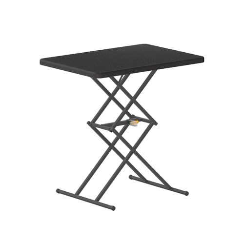 FanttikOutdoor Small Folding Table Quick Adjust 3 Heights, TV Tray, Dining - color: Black