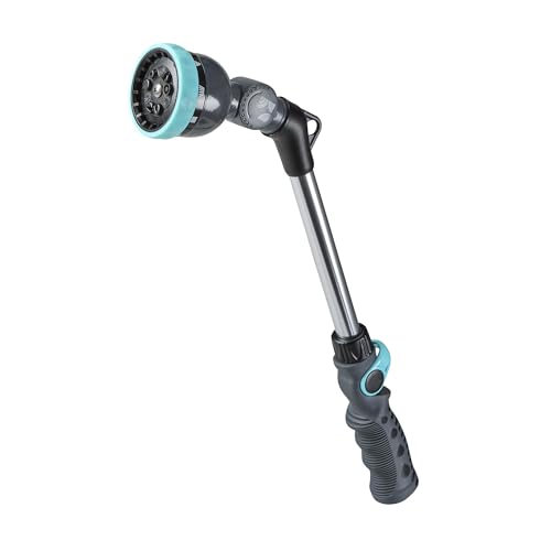 18 Inch Heavy Duty Metal Watering Wand with 9 Spray Patterns 600001, Flexible 180° Head, Thumb Flow Control, Comfort Grip, for Plants, Lawn, Garden, Car Washing & Cleaning, by New England Garden Tools - size: 18 Inch - 9 Pattern