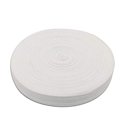 Natural Cotton Twill Tape 50 Yards 1 Inch Bunting Bias Tape Herringbone Webbing Tape Roll for Apron Sewing Dressmaking Craft (White) - color: White, size: 1inch