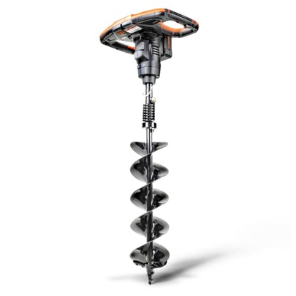 SuperHandy Earth Auger Power Head w/Steel 6"x30" Bit Ultra Duty Eco-Friendly Electric Cordless Lithium-Ion Battery & Charger for Earth Burrowing/Drilling & Post Hole Digging (Earth Auger 6" Set)