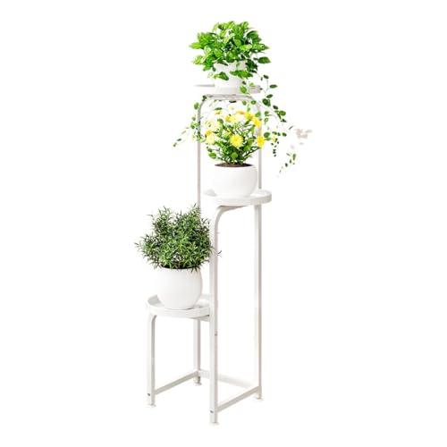 INGIORDAR Plant Stand Indoor Outdoor Corner Tiered Plant Shelf 3 Tier Metal - color: White, size: 3-Tier
