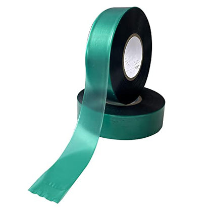 2 Rolls Stretch Tie Tape Garden Tie Green Thick Plant Ribbon for Indoor Outdoor Patio Plant Tree, Branches, Climbing Planters, Flowers, 1 Inch Wide by 150 Feet Long - size: 1 Inch