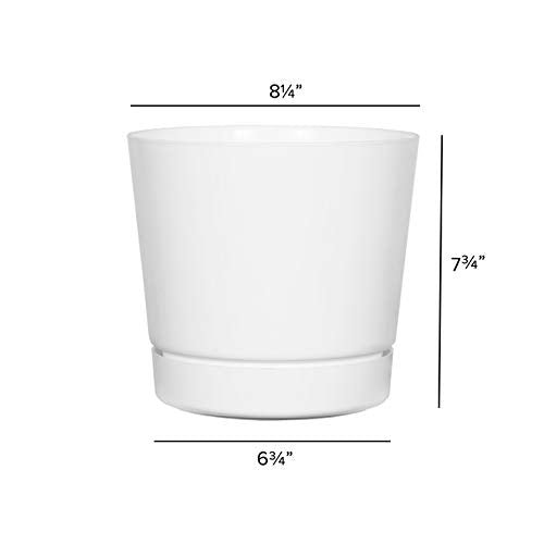 Novelty Majestic Full Depth Round Cylinder Pot, Glossy White, 8-Inch (10082) - color: White, size: 8 Inch
