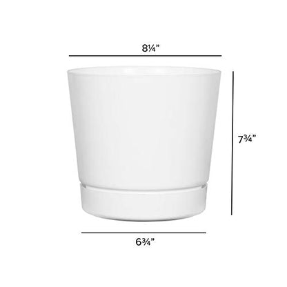 Novelty Majestic Full Depth Round Cylinder Pot, Glossy White, 8-Inch (10082) - color: White, size: 8 Inch